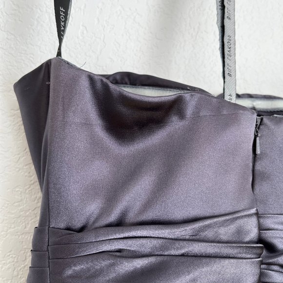 Bill Levkoff Style 188 in Charmeuse Strapless Formal Dress, Pewter #457, Size 0 - Picture 7 of 16